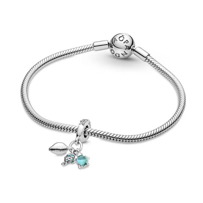 Juweel Pandora Fish, Sea Turtle & Conch Triple Dangle Charm 791697C01 