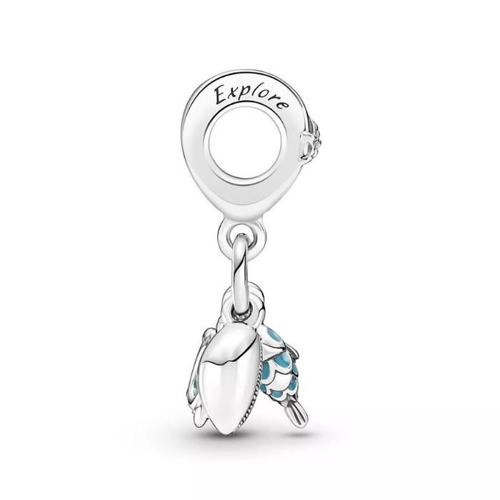 Juweel Pandora Fish, Sea Turtle & Conch Triple Dangle Charm 791697C01 