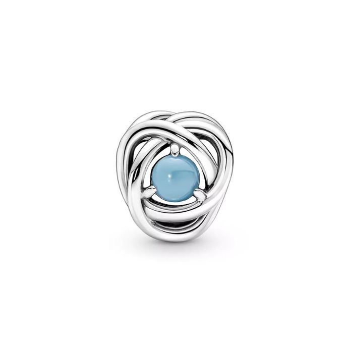 Juweel Pandora Moments December Geboortesteen Turkooisblauw Oneindige Cirkel Bedel 790064C02 