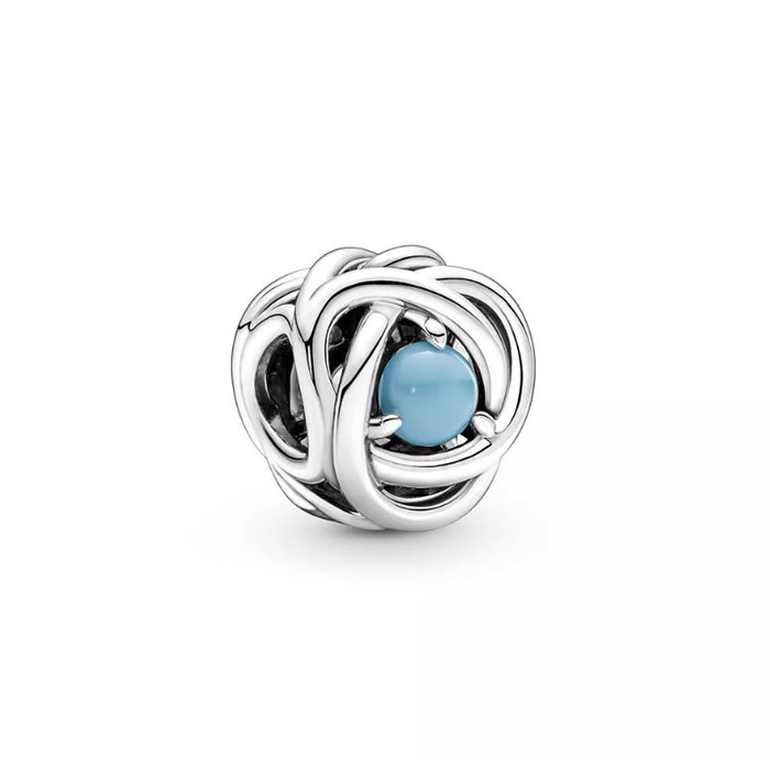 Juweel Pandora Moments December Geboortesteen Turkooisblauw Oneindige Cirkel Bedel 790064C02 