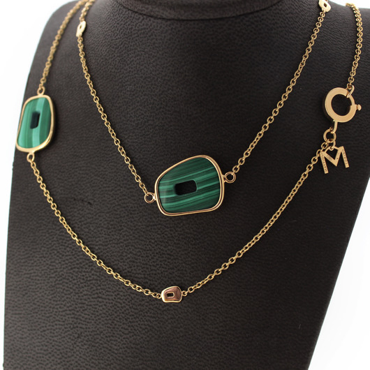 Juweel Mattioli Puzzle ketting MGI054R056H rosé goud 18karaat met malachite 'CV-2320-TWDH' Juweel Mattioli Puzzle ketting MGI054R056H rosé goud 18karaat met malachite 'CV-2320-TWDH'