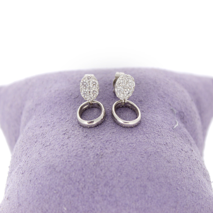 Juweel Tresoro Oorstekers witgoud 18K briljanten 'CV-2316-TWDH' 