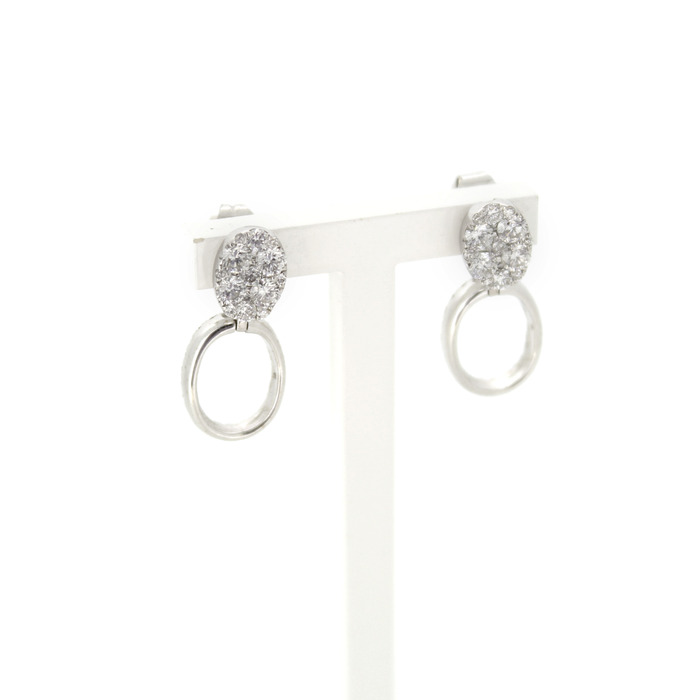 Juweel Tresoro Oorstekers witgoud 18K briljanten 'CV-2316-TWDH' 