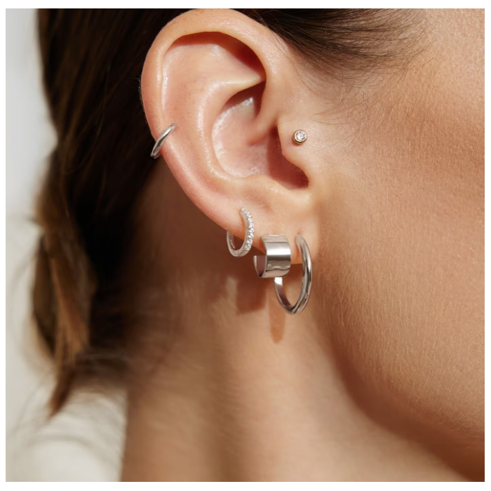 Juweel Ania Haie Vogue Maven Tube Medium Hoop Earrings E062-03H 