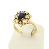 Juweel Ring Entourage Geelgoud 18 karaat briljant en saffier '92642-2340-TWDH' Juweel Ring Entourage Geelgoud 18 karaat briljant en saffier '92642-2340-TWDH'