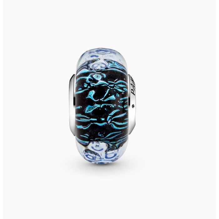 Juweel Pandora Ocean Summer Wavy Dark Blue Murano Glass Ocean Charm 798938C00 