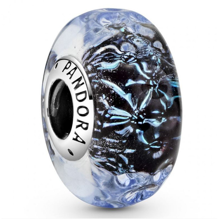 Juweel Pandora Ocean Summer Wavy Dark Blue Murano Glass Ocean Charm 798938C00 