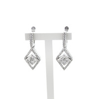 Juweel Oorbellen Centoventuno witgoud 18 karaat briljanten en princess cut '92558-2347-TWDH' Juweel Oorbellen Centoventuno witgoud 18 karaat briljanten en princess cut '92558-2347-TWDH'