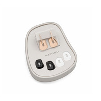 Juweel Puzzle Small earrings Rosé gold, white diamonds and 3 pair ceramic Puzzles MOR054R151W  Juweel Puzzle Small earrings Rosé gold, white diamonds and 3 pair ceramic Puzzles MOR054R151W