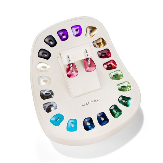 Juweel Mattioli Puzzle small earrings white gold and 11 pairs coloured Puzzles MKIT054B001  Juweel Mattioli Puzzle small earrings white gold and 11 pairs coloured Puzzles MKIT054B001