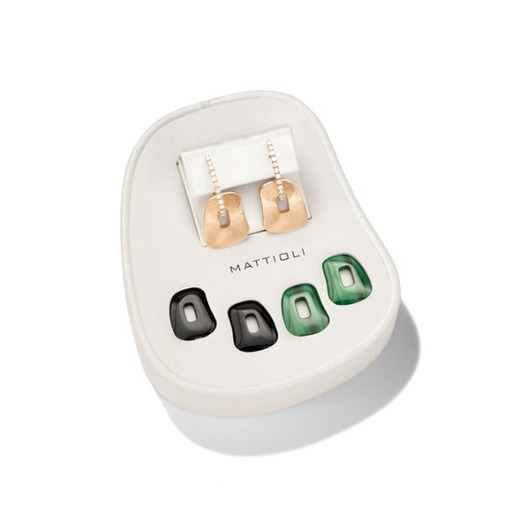 Juweel Mattioli Puzzle small earrings box in white gold and 2 Puzzles onix and malachite MOR054R041W Juweel Mattioli Puzzle small earrings box in white gold and 2 Puzzles onix and malachite MOR054R041W
