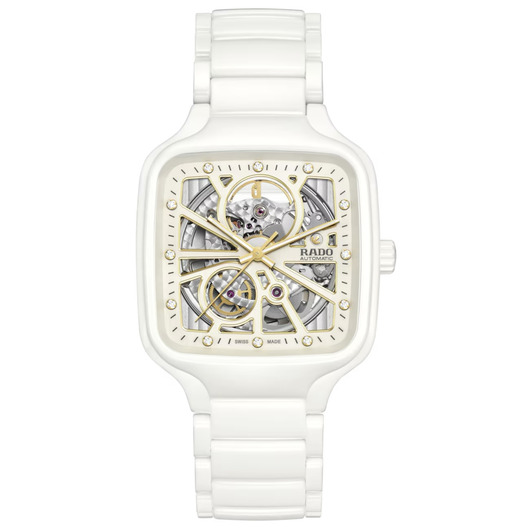 Horloge Rado TRUE SQUARE Automatic Diamonds Open Heart R27073702 Horloge Rado TRUE SQUARE Automatic Diamonds Open Heart R27073702