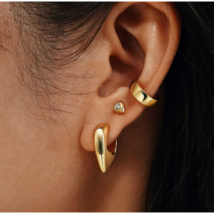 Juweel Ania Haie Trailblazer Sparkling Shield Stud earrings E067-03G 