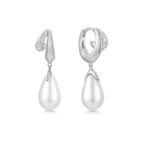 Juweel Ania Haie Reimaginer Sparkling Mixed Shell Pearl Drop Huggie Hoop Earrings E069-09H  Juweel Ania Haie Reimaginer Sparkling Mixed Shell Pearl Drop Huggie Hoop Earrings E069-09H