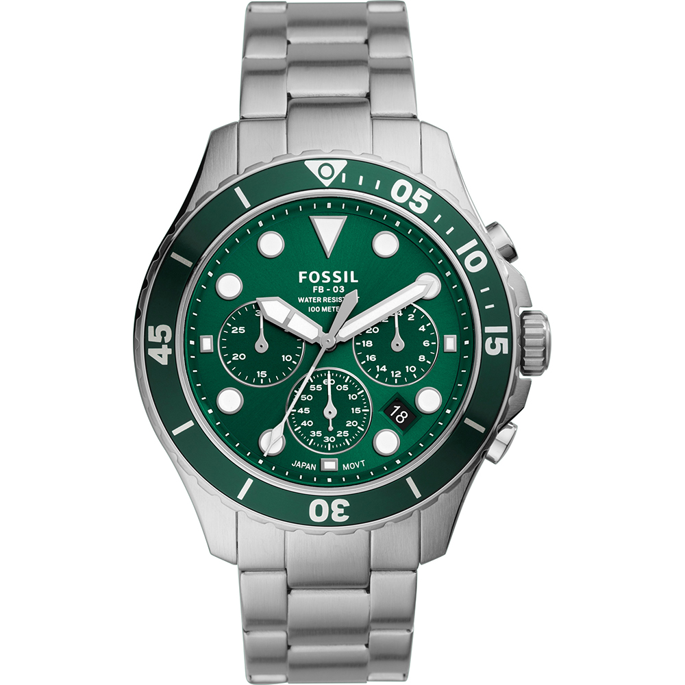 Fossil ES4746 Horloge FB-01 staal goudkleurig-groen 36 mm