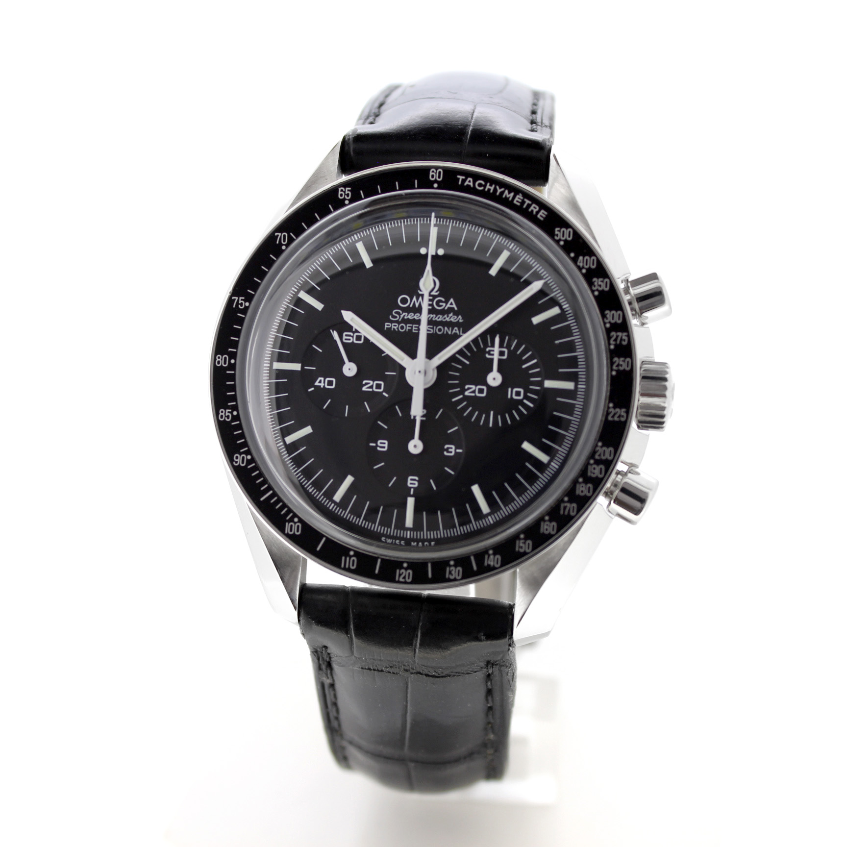 Deze tweedehands Omega Speedmaster Moonwatch Chronograph 3870.50